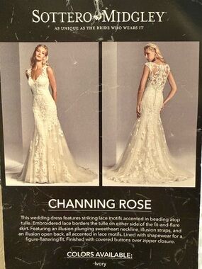 Maggie Sottero Channing Rose Ivory Lace Fit-and-Flare Wedding Gown